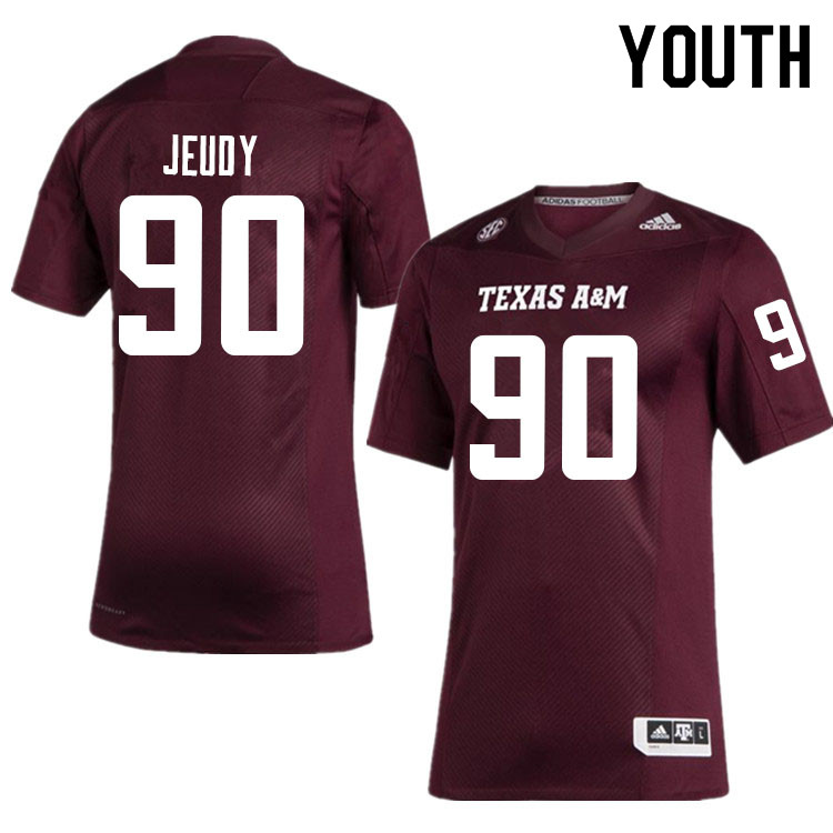 Youth #90 Elijah Jeudy Texas A&M Aggies College Football Jerseys Sale-Maroon